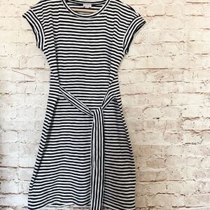 J. Crew striped knit fair trade dress tie waist